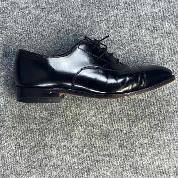 Johnston Murphy Optima Melton Cap Toe Oxford Black Leather Men 9.5D USA main image 4